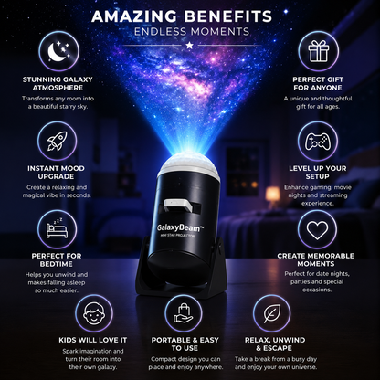 🥇 GalaxyBeam™ Mini Star Projector