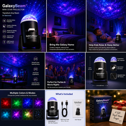 🥇 GalaxyBeam™ Mini Star Projector