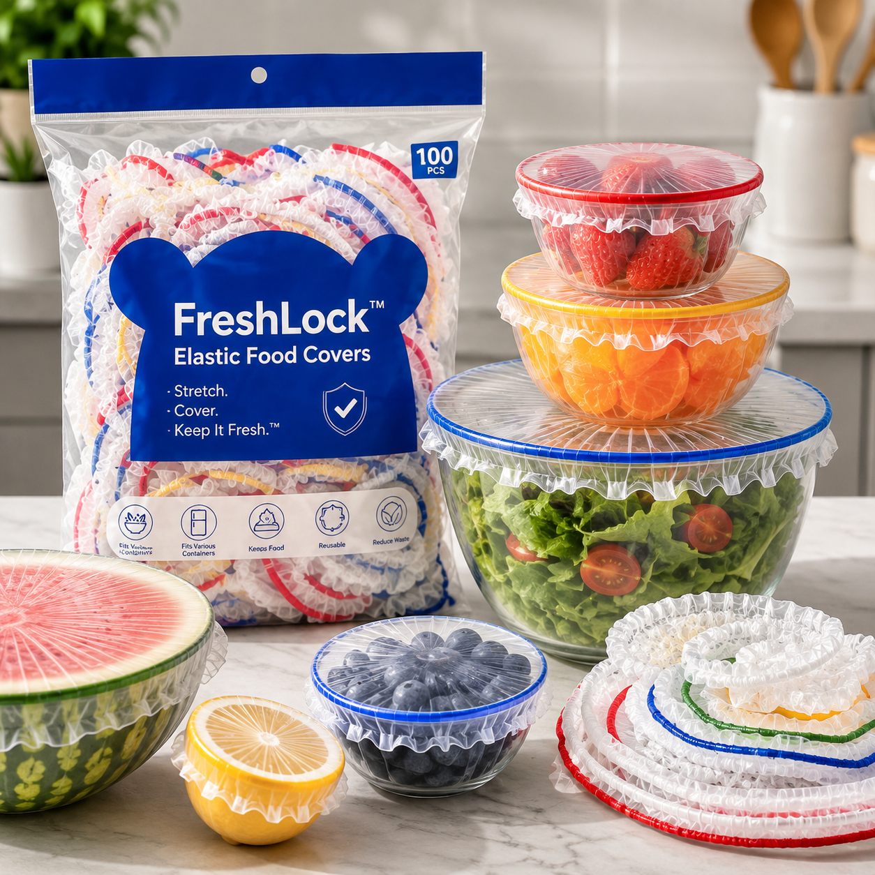 FreshLock™ Elastic Food Covers