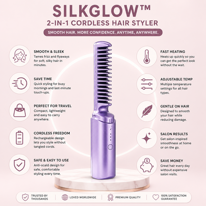 SilkGlow™ 2-in-1 Cordless Hair Styler