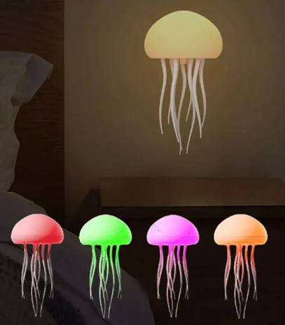 AquaGlow Floating Jellyfish LED Night Lamp